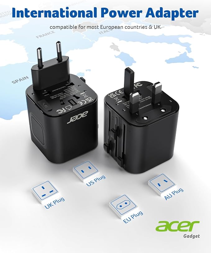 Acer European Travel Plug Adapter，Universal Travel Adapter, International Power - Image 7