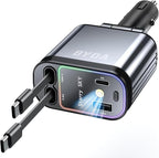 Fast Car Charger 4 in 1 Retractable Car Charger 69W by BYDA