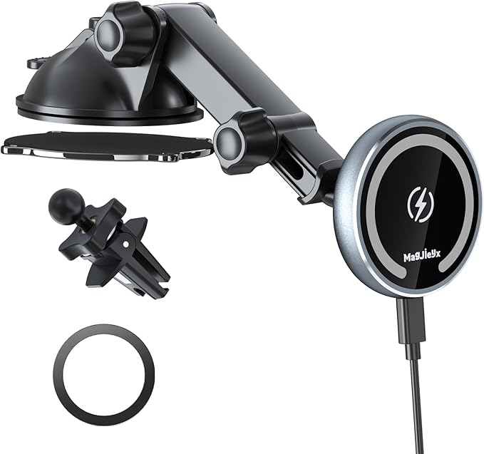 for MagSafe Car Mount Charger, Magnetic Wireless Fast Charging by MAGJIEYX