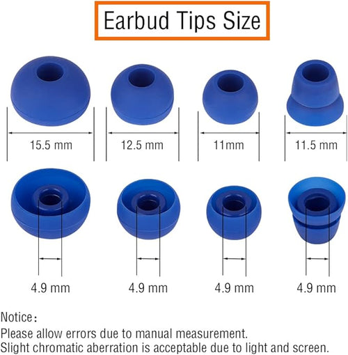 4 Pairs Silicone Earbud Tips Replacement Eartips Earbuds Eargels Earpads - Image 2
