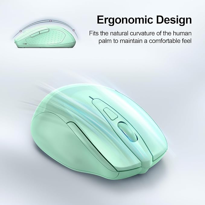 TECKNET Wireless Mouse Silent 4800 DPI Computer USB A & Bluetooth Mouse 6 - Image 9