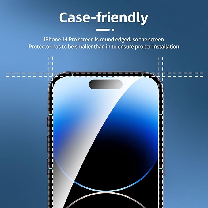 NEW'C 3 Pack Designed for iPhone 14 Pro Screen Protector, Enhanced Tempered - Image 3
