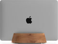 HumanCentric Vertical Laptop Stand in Black Walnut Wood, Upright Adjustable by HumanCentric