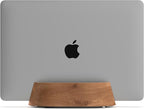 HumanCentric Vertical Laptop Stand in Black Walnut Wood, Upright Adjustable by HumanCentric