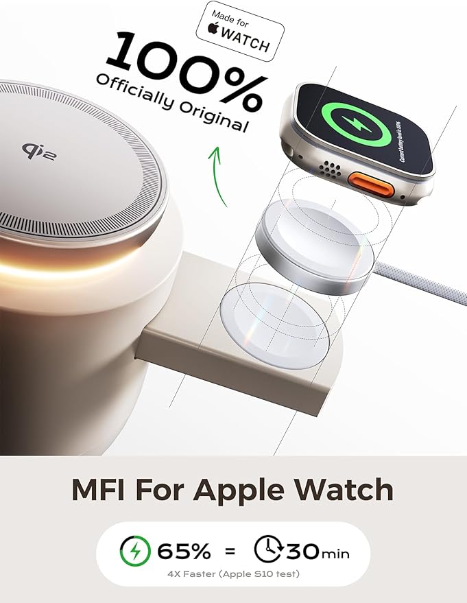 MFI Certified by Apple, 4 in 1 Magsafe Wireless Charging Station, Qi2 15W - Image 3