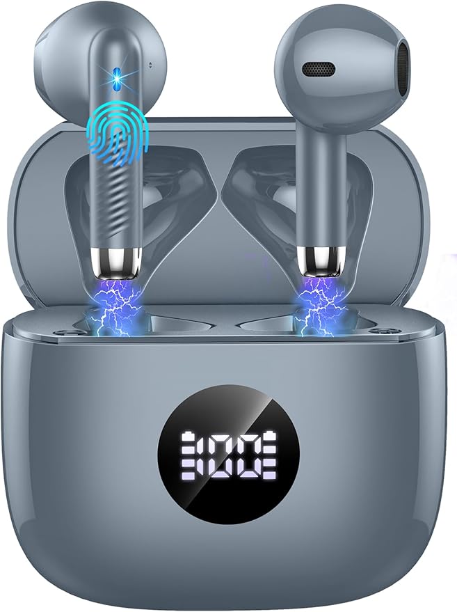 Wireless Earbuds, 40H Playback Mini Case IP7 Waterproof Sports Earphones by Jxrev