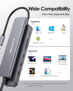 LENTION USB C Hub with 100W Charging, 4K HDMI, Dual Card Reader, USB 3.0 & 2.0 - Image 7