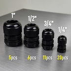 MGI SpeedWare 42 pcs NPT Strain Relief Nylon Cord Grip Cable Glands Assorted Kit - Image 2