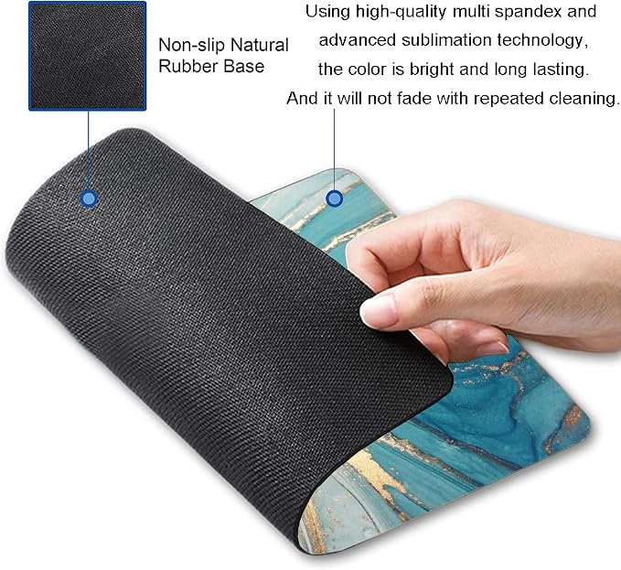 Mouse Pad, Marble Mouse Pad, Square Premium-Textured Mouse Mat Waterproof - Image 2