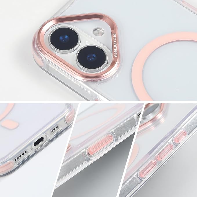 for iPhone 16 Case with 62.99 inch Lanyard, Classic Clear&Pink Magnetic Phone - Image 5