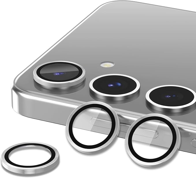 for Samsung Galaxy S25 Camera Lens Protector, Individual Metal Ring Tempered - Image 2