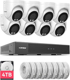 H.VIEW 8CH 4K CCTV Camera Security System, 4TB HDD, Trigger Color Night Vision by HVIEW