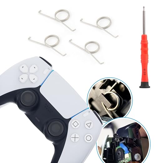 4Pcs for PS5 L2 R2 Trigger Button Springs for Sony PlayStation 5 PS5 Metal by YWLRONG