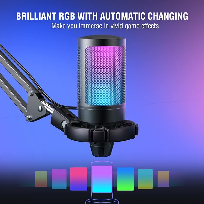 FIFINE Gaming PC USB Microphone, Podcast Condenser Mic - Image 5