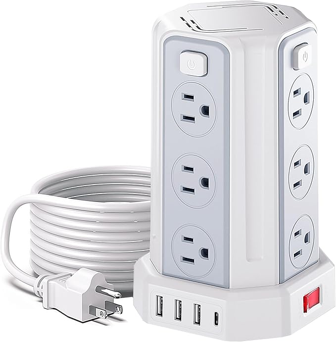 Power Strip Surge Protector, 10 Ft Extension Cord by SMALLRT