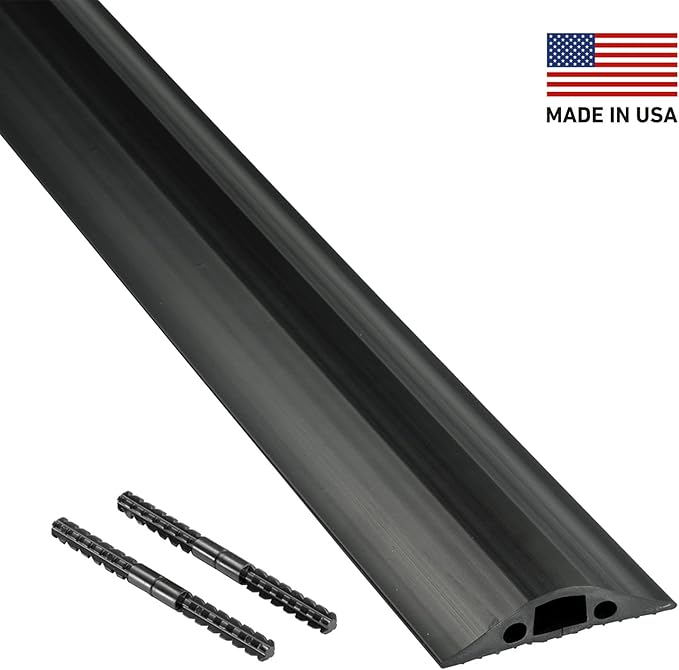 D-Line 30ft Floor Cord Cover, Made in USA Linkable Cable Protector, Hide - Image 2
