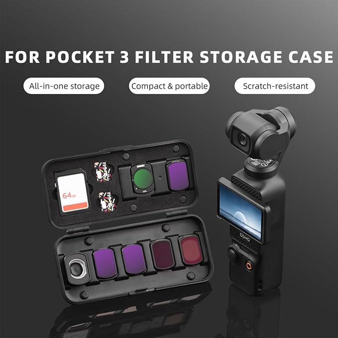 Filter Case for DJI Pocket 3, Magnetic Lens Filter Storage Case for DJI Osmo - Image 2