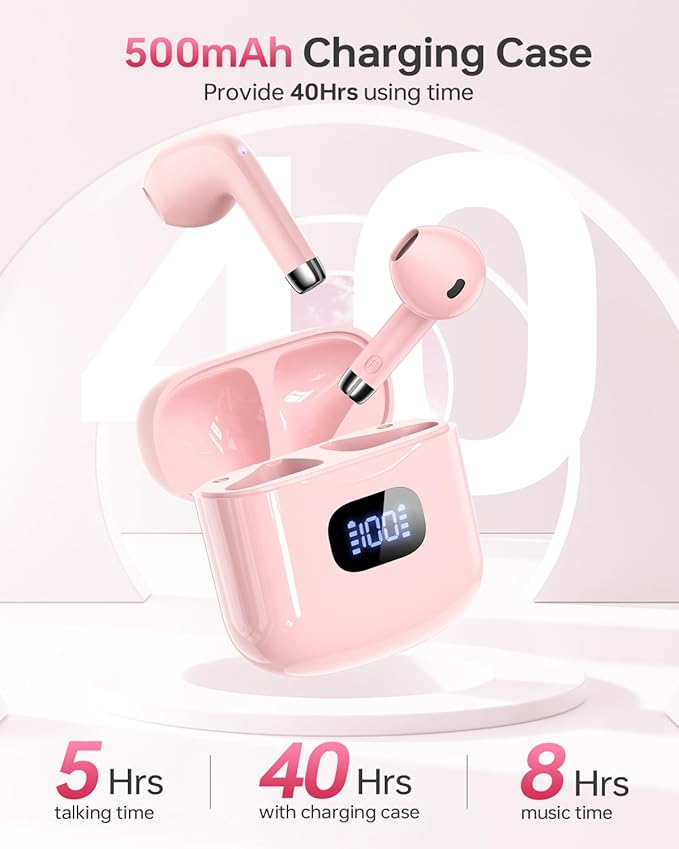 KTGEE Wireless Earbuds Bluetooth 5.3 Headphones, 40Hrs Playback Stereo Ear Buds - Image 5