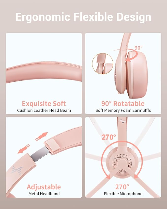 Wireless Headset with AI Noise Cancelling Microphone Bluetooth Headset - Image 6