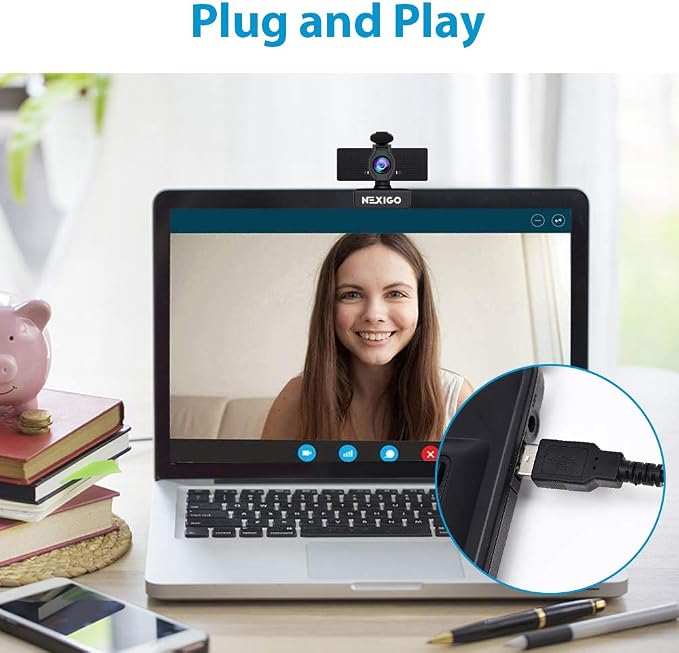 NexiGo N60 1080P Webcam with Microphone, Adjustable FOV, Software Control & - Image 5