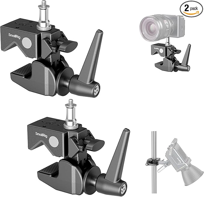 SmallRig Super Clamp Kit 2-Pack, Heavy Duty Max Load 33lb /15kg, by SmallRig