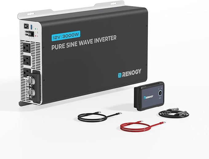 Renogy Inverter PUH 3000W, 12V to 110V Pure Sine Wave Power Inverter, Built-in by RenogySolar