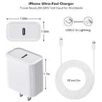 Fast iPhone Charger, Quick 10Foot USBC Wall Charger Phone Charge 2Pack 20W PD - Image 6