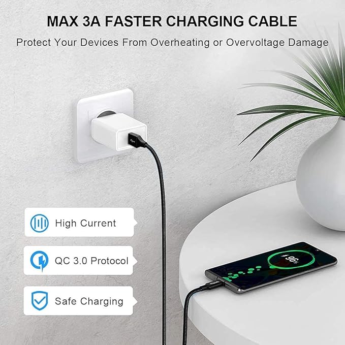 etguuds 6.6ft USB A to USB C Cable 3A Fast Charging, - Image 3