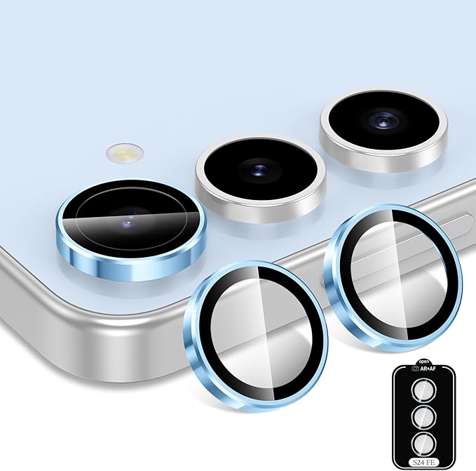 for Samsung Galaxy S24 FE Camera Lens Protector, Individual Metal Ring Tempered - Image 2