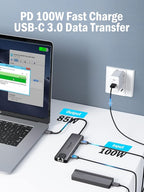 Lemorele USB-C Hub 6-in-1 with 4K@60Hz HDMI, Gigabit Ethernet, 100W Power - Image 6