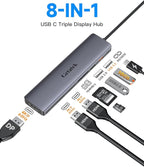 10Gbps USB C Hub, USB-C Laptop Docking Station, 8in1 Triple Display Docking - Image 4