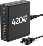 420W USB C Charger Block, 10-Port Charging Station GaN Fast Charging Type C & by Unknown