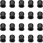 Cable Gland 20 Pack Plastic Waterproof Adjustable Connector 9-14mm PG16 Strain by CGELE