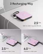 VRURC Portable Charger with Built-in Cable, 10000mAh Power Bank, 22.5W/PD20W - Image 8