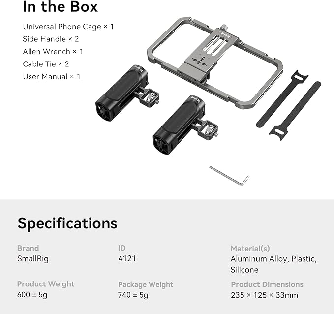 SmallRig Universal Phone Cage, Smartphone Video Rig Kit - Image 7