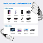 3.3FT USB A Male to 3 Female Extension Cable, USB Splitter 1 in 3 Out Support - Image 4
