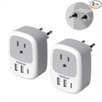 2 Pack European Travel Plug Adapter, TESSAN US to Europe Plug Adapter by TESSAN