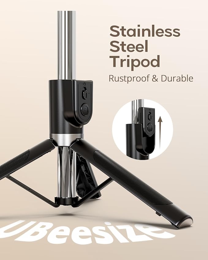 UBeesize Selfie Stick Tripod for iPhone and Android, Portable Selfie Sticks - Image 4