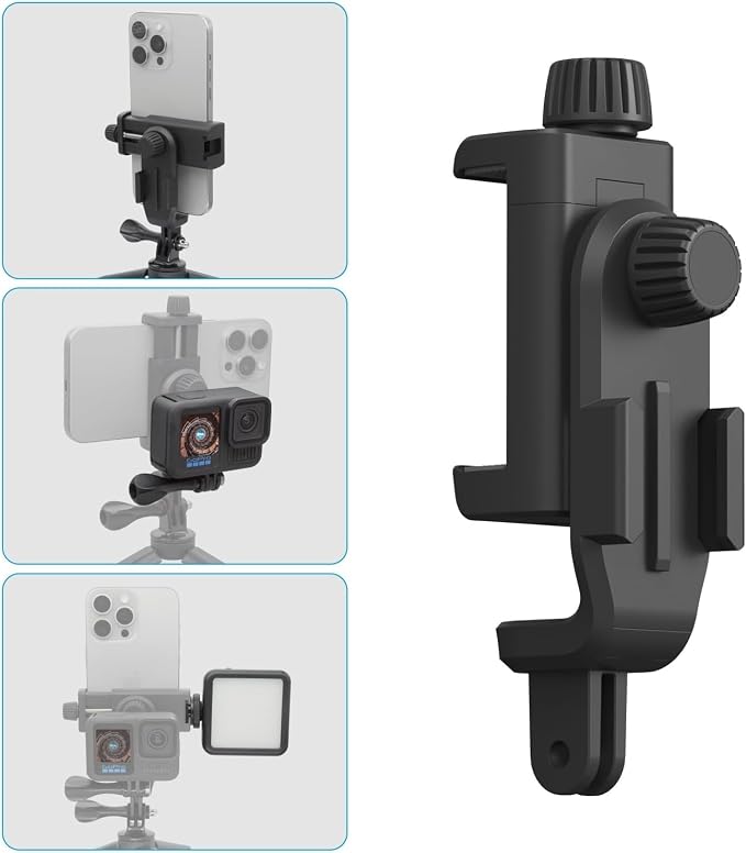 Suptig Phone Holder for Tripod, Action Camera Tripod Mount Adapter Compatible - Image 10