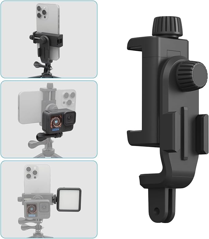 Suptig Phone Holder for Tripod, Action Camera Tripod Mount Adapter Compatible - Image 7