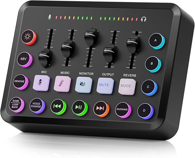 F11 Gaming Audio Mixer, Sound Board by Facmogu
