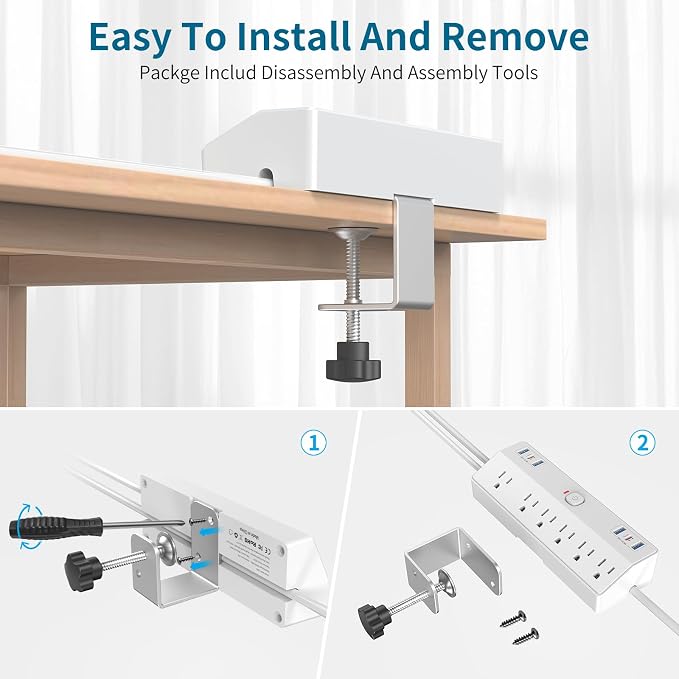 40W Fast Charging Station, Desk Clamp Power Strip, JXGUCAT Removable Desk Clamp - Image 8