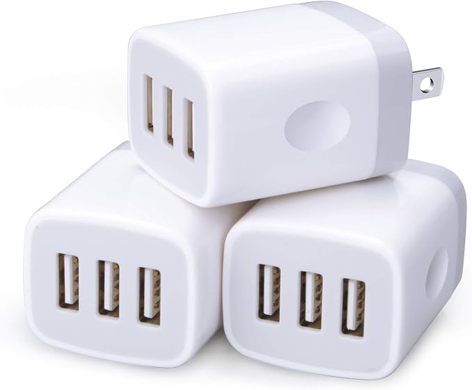 USB Charging Plug, Wall Charger Adapter, Sicodo 3Pack Universal Travel 3.1A by Sicodo