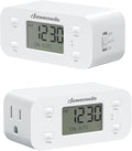 DEWENWILS 24 Hour Programmable Digital Timer Outlet, 2 Pack Timers by DEWENWILS