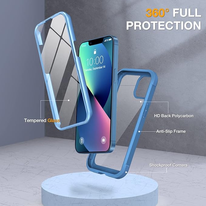Miracase Compatible with iPhone 13 case 6.1 inch, 2023 Upgrade Full-Body Glass - Image 3