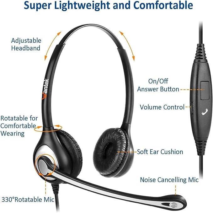 Wantek Cell Phone Headset with Microphone Noise Cancelling, Wired 3.5mm - Image 3