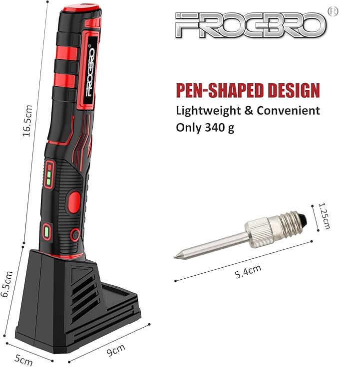 FrogBro Upgrade 11W 2500mAh Cordless Soldering Iron Kit, Max 968℉ Fast Heating - Image 7