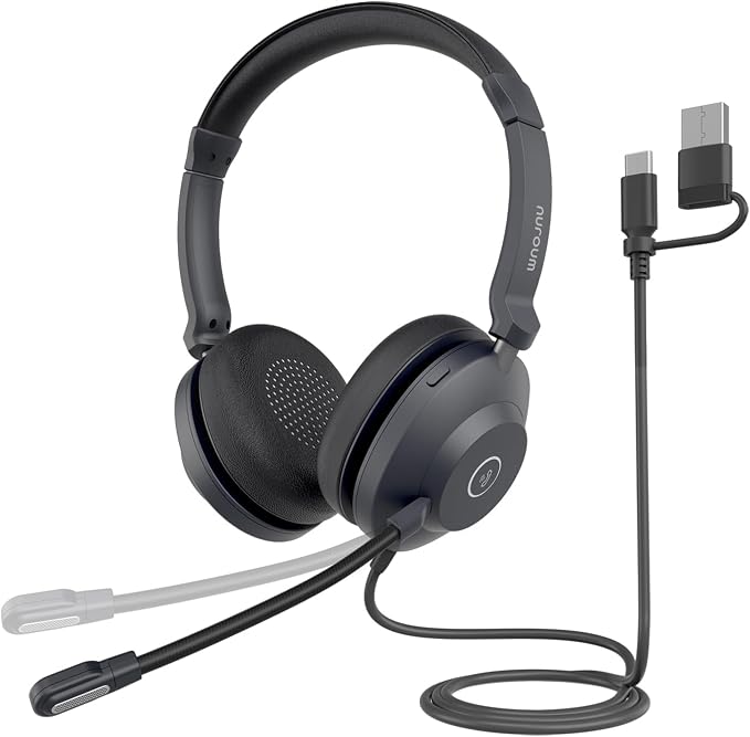 NUROUM HP21 USB Headset with Microphone by Nuroum