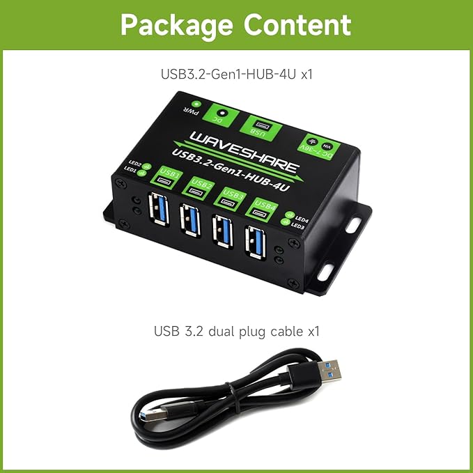 Waveshare 4-Ch USB 3.2 Gen1 HUB, Compatible - Image 2
