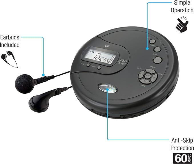 GPX PC332B Portable CD Player - Image 2